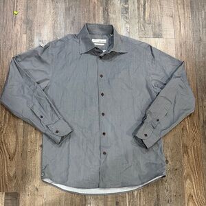 Luxury Equilibrio Casual Gray Button-Up Shirt